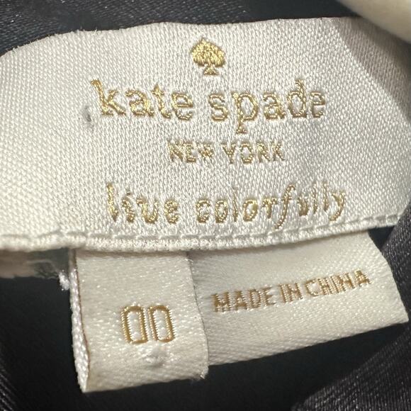 Kate Spade Black Floral Lace Satin A-Line Dress Peter Pan Collar Pointe Size 00 - Picture 5 of 7